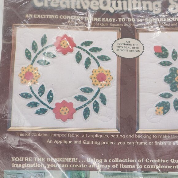 Paragon Creative Quilting Squares Kit Fabric Applique Instructions Flowers - Picture 5 of 6